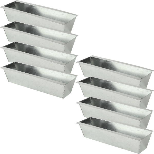 8er-Set Premium Pflanzkasten für Europaletten aus verzinktem Metall, Paletteneinsatz mit 3 Ablauflöchern, Blumenkasten für Palettenmöbel, Silber