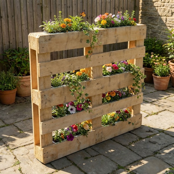 8er-Set Premium Pflanzkasten für Europaletten aus verzinktem Metall, Paletteneinsatz mit 3 Ablauflöchern, Blumenkasten für Palettenmöbel, Silber