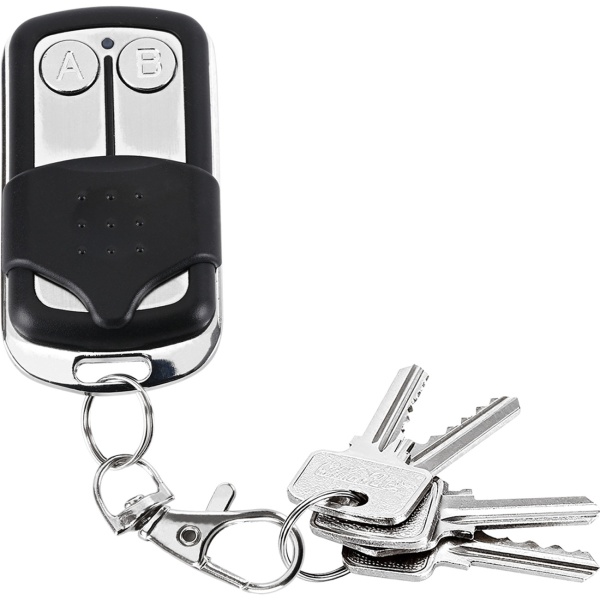 2er-Set Funk Handsender 433,92 MHz für Fixed Code Garagentore, 2-Kanal Fernbedienung programmierbar, AM/FM Modulation, inklusive Schlüsselanhänger