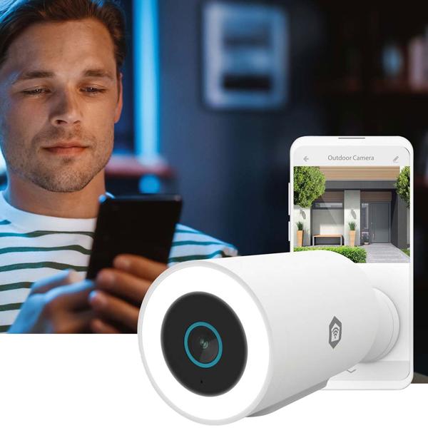 SmartLife Überwachungskamera Outdoor 3MP Full HD 1296p – WLAN IP Kamera weiss, wetterfest und leistungsstark für sichere Hausüberwachung