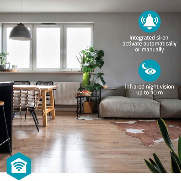 Zuverlässige WLAN Überwachungskamera Innen 3MP HD (1296p) mit Sirene & smarter Personenerkennung für Einbruchschutz - Absolute Privatsphäre