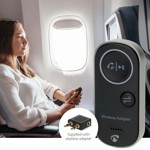 Mobiler Bluetooth 5.4 Audio Adapter 2-in-1 – Transmitter & Receiver für Flugzeug, Auto & Stereoanlage – Niedrige Latenz, Dual Pairing, 10 Std. Akku