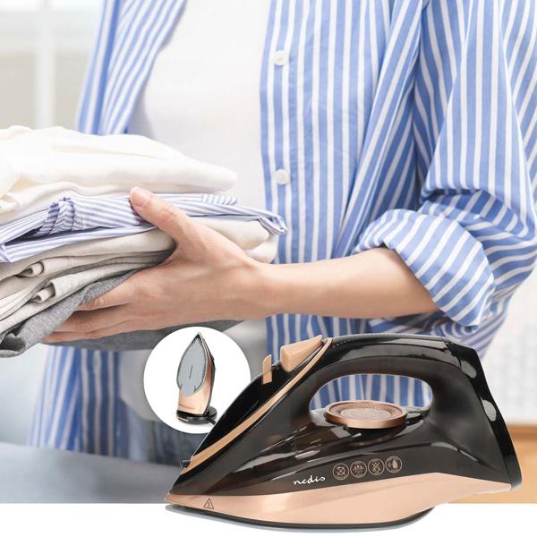 Kabelloses Dampfbügeleisen 2200W – Keramik-Bügelsohle kratzfest, schwarz-kupfer Design für mühelose Bügelfreiheit