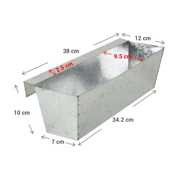 6er-Set Premium Pflanzkasten für Europaletten mit Hängeschiene aus verzinktem Metall,  Paletteneinsatz & Balkonkasten für Geländer bis 2,5 cm Breite, Silber
