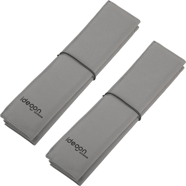 2er-Set Faltbares Sitzkissen für Unterwegs - Outdoor Thermokissen Grau aus robustem Oxford-Stoff - Wasserdicht & Isolierend für Wandern, Camping, Stadion & Kita