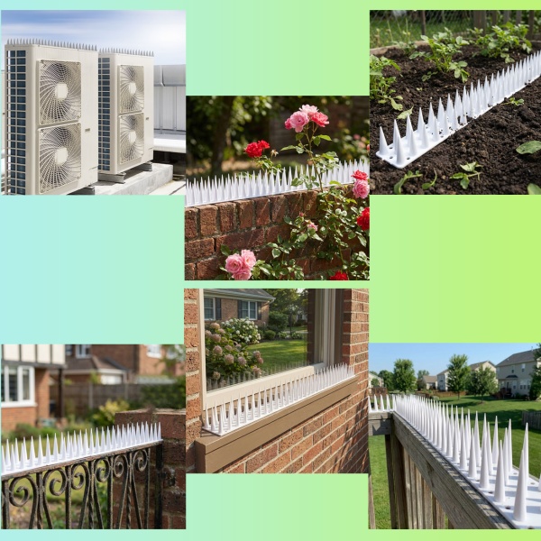 12er Set Taubenspikes Weiss 5,4m - Effektive Vogelabwehr aus Polycarbonat - 3-reihige Abwehrspikes gegen Tauben, Möwen, Marder, Katzen & Eichhörnchen