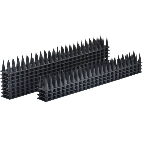 12er Set Taubenspikes Schwarz 5,4m - Effektive Vogelabwehr aus Polycarbonat - 3-reihige Abwehrspikes gegen Tauben, Möwen, Marder, Katzen & Eichhörnchen