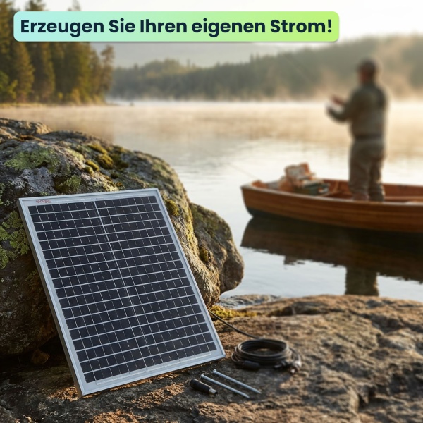 Powerstation 155Wh 42000mAh Solar-Generator Set inkl. 20W Solarpanel, 230V AC Steckdose, USB-C QC 3.0, DC Output & LED für Camping