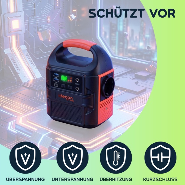 Mobiles Powerstation Set 88,8Wh mit 40W Solarpanel faltbar, 230V Steckdose, 100W, USB-C PD 65W, Solargenerator mit LED-Leuchte für Camping & Outdoor