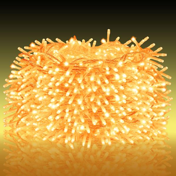 Weihnachts Clusterlichterkette 576 LED Warmweiss – IP44 Aussen & Innen, 4,2m funkelnde Büschellichterkette für gemütliche Atmosphäre