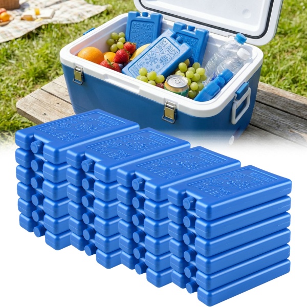 24er Set Kühlakkus für Kühltasche & Lunchbox – je 200g, Kühlelemente flach & wiederverwendbar – BPA-freier Kühlakku für 12h Kühlung