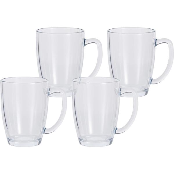 4er-Set Transparentes Teeglas Set, 400 ml - Extrem stabiles Glas, hitzebeständig und grosszügig - Perfekt für Tee, Kaffee und Punsch