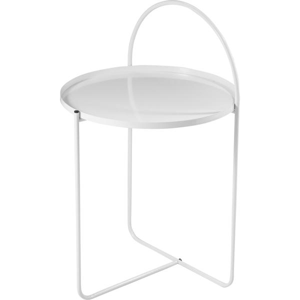 Wunderschöner Beistelltisch Weiss - 40x40x65 mit Bogen - Ablagetisch Modern und Elegant - Perfekt für Wohnzimmer & als Nachttisch