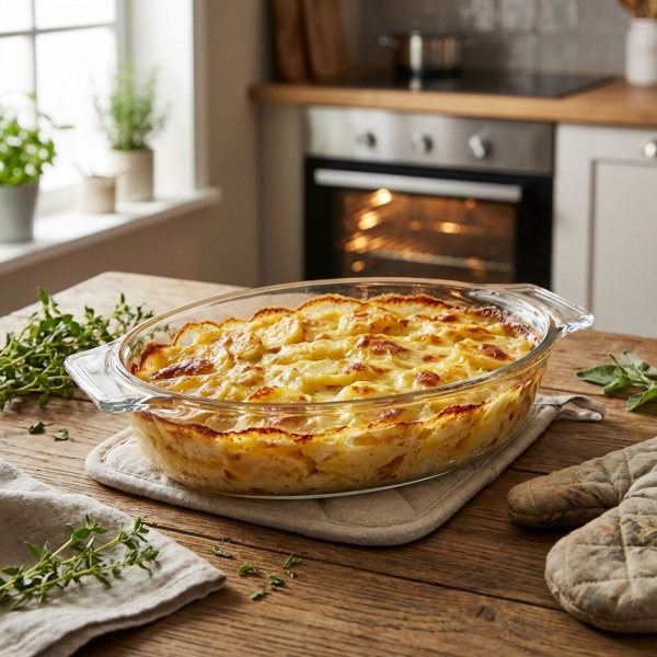 Borosilikatglas Auflaufform 400ml: Ofenfeste Backform, Hitzebeständig, 19,6x11,3 cm. Perfekt für Gratin, Lasagne & Desserts