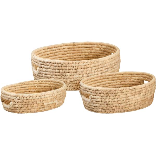 Trendiges Aufbewahrungskorb-Set 3-tlg. oval, stabil mit Griffen für Bad, Regal, Schlafzimmer & Büro – Ordnung leichtgemacht!