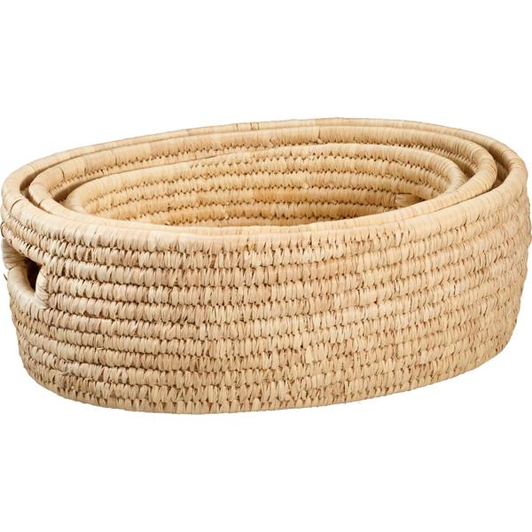 Trendiges Aufbewahrungskorb-Set 3-tlg. oval, stabil mit Griffen für Bad, Regal, Schlafzimmer & Büro – Ordnung leichtgemacht!