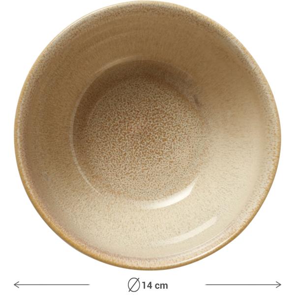 Hochwertiges 4er-Set Steinzeug-Schalen 580ml in Sandfarbe – Ideal als Müslischalen, Dessertschalen, Suppenschalen - Zeitloses Design