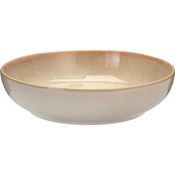 Speiseteller 4er-Set Ø22,5 x 5 cm aus robustem Steinzeug, Sandfarbe - Essteller für Hauptspeisen & Snacks. Perfekt für den modernen Esstisch