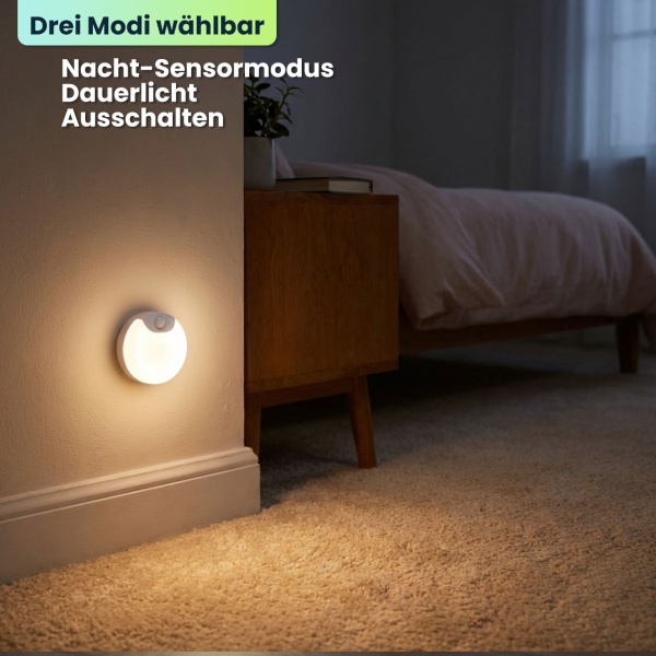 Helle LED Schrankleuchte mit Bewegungssensor – Wiederaufladbares Nachtlicht, Magnetisch & Kabellos – Ideal als Treppenlicht & für Kleiderschrank