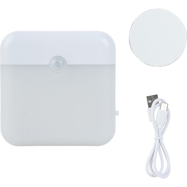 2er-Set LED Nachtlicht, Bewegungssensor: Akku Schrankleuchte, USB aufladbar, selbstklebend & magnetisch – Ideal als Treppenlicht & für Kleiderschrank