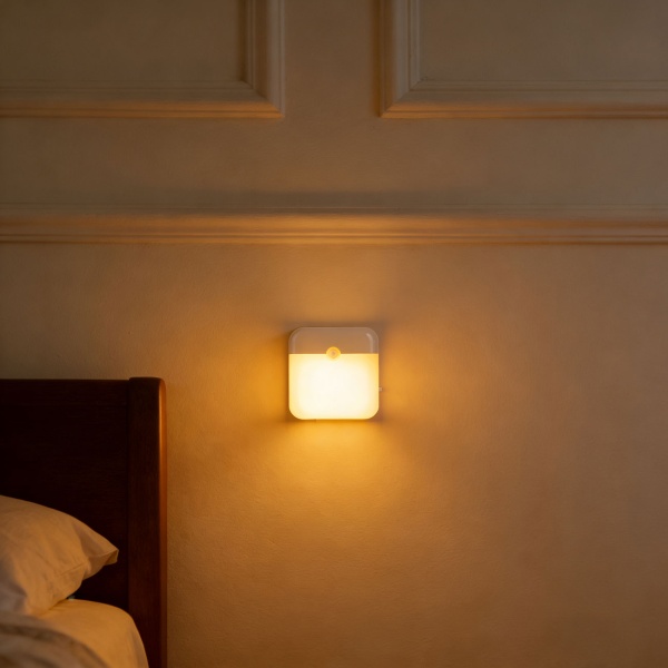 2er-Set LED Nachtlicht, Bewegungssensor: Akku Schrankleuchte, USB aufladbar, selbstklebend & magnetisch – Ideal als Treppenlicht & für Kleiderschrank