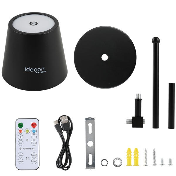 2er-Set Elegante LED Wandleuchte kabellos mit Fernbedienung: Akku Wandlampe dimmbar in Schwarz, USB aufladbar mit Timer & Touch-Sensor