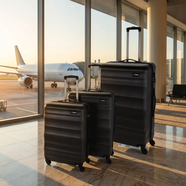 Edles Hartschalenkoffer Set 3-teilig grau – Ultimativer Reisekomfort mit Teleskopgriff & superleichten 360° Spinner-Rollen, TSA-Schlösser