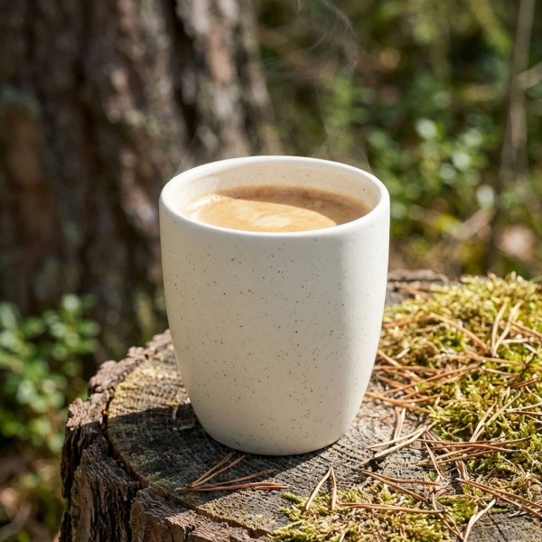 4er Becher Set Steingut 80ml, 4 Farben - Rustikale Kaffeebecher & Teetassen ohne Henkel für Heissgetränke, Kaffee & Espresso