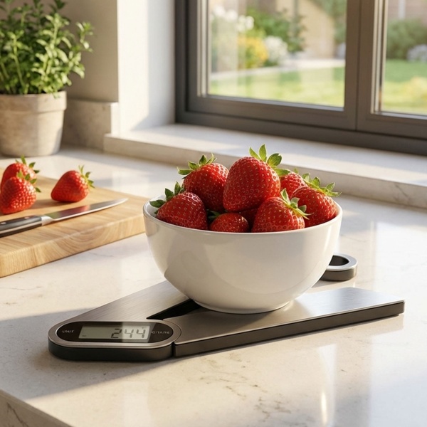 Professionelle Digitale Küchenwaage Ausklappbar 28cm – Hochpräzise, 5kg Belastung – Platzsparend Zusammenklappbar – Kochen, Backen & Portionskontrolle