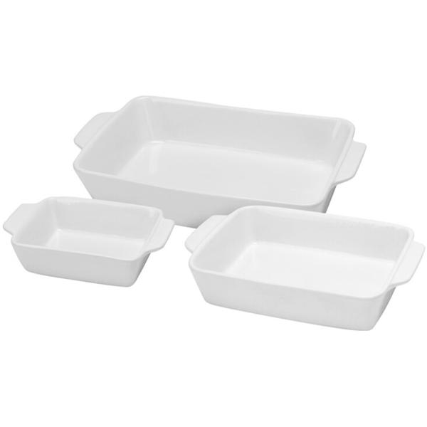 3-teiliges Auflaufformen-Set aus Steinzeug, rechteckig & robust - Ofenfestes Servierschalen-Set für Lasagne, Gratin, Auflauf & mehr in 3 Grössen
