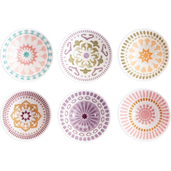 Edles 6-teiliges Snackschalen Set aus hochwertigem Porzellan, 240ml - stylishes Design, perfekt für Dips, Snacks & Desserts
