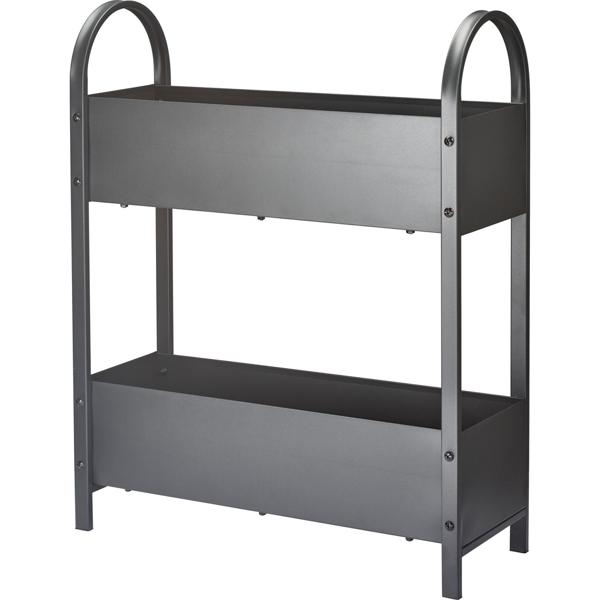 Pflanzgefäss Metall 60x22,5x75cm, Anthrazit - moderner Blumenständer für den Aussenbereich & Wohnzimmer, stabil, edel & robust