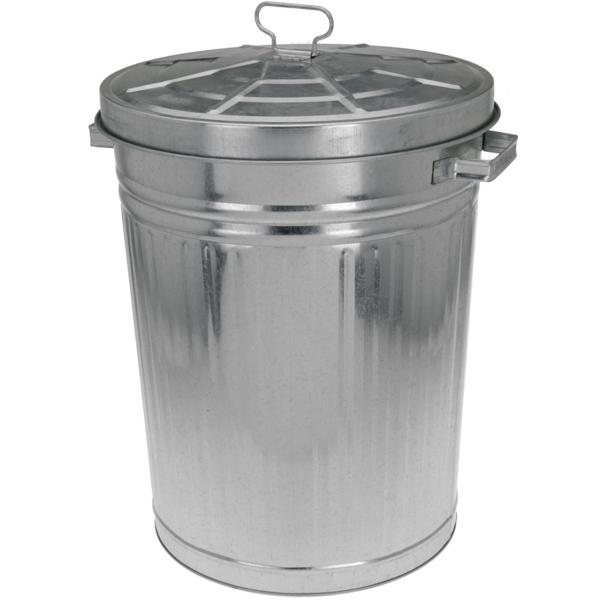 Robuste Metalltonne mit Deckel 55 Liter – Vielseitiger Abfalleimer & Gartentonne mit Tragegriffen – Verzinkte Mülltonne für Abfall & Aufbewahrung
