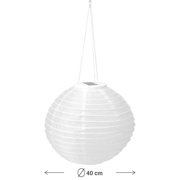 3er-Set Grosser Solar Lampion, Ø 40 cm – Wetterfeste LED Kugel hängend für Garten & Balkon – Automatische Solarleuchte Deko für Party