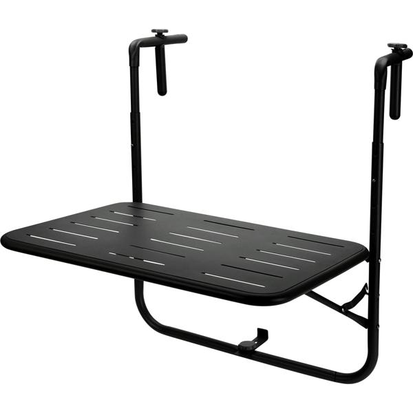 Platzsparender Balkon Hängetisch (schwarz, 60x40cm): Ideal für kleine Balkone & Terrassen, robuster Metalltisch, einfach zu montieren & stilvoll für Ihre Outdoor-Oase