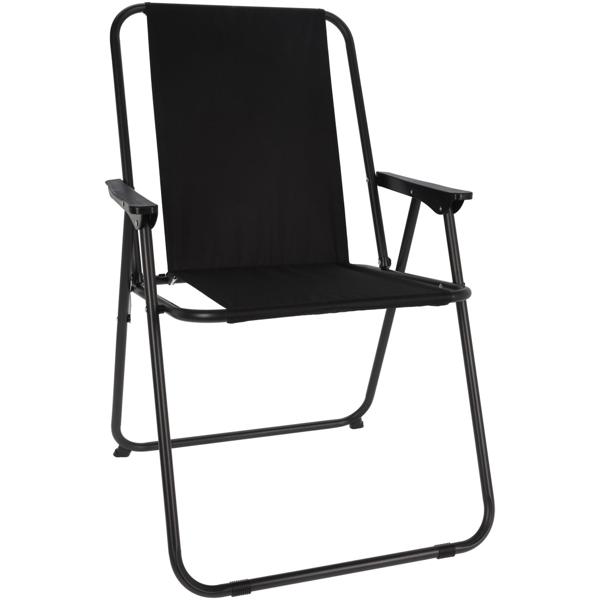 4er-Set Robuster Klappstuhl in Schwarz: Stabiler Faltstuhl aus Stahl & Polyester, idealer Begleiter für Camping, Garten, Terrasse & Outdoor 