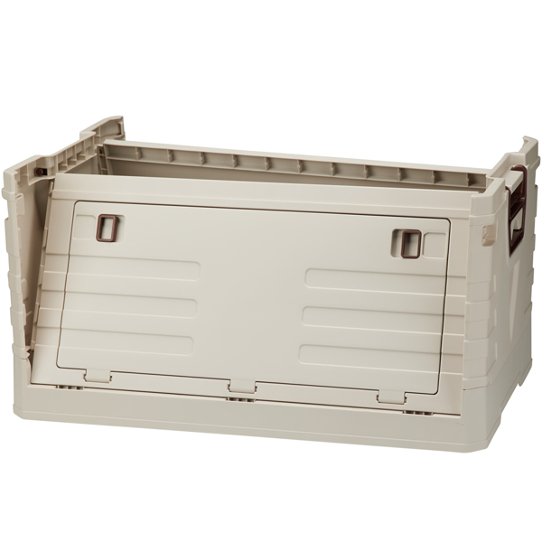 2er-Set Faltbare Aufbewahrungsbox 55L Beige: robuste Klappbox, stapelbarer Ordnungshelfer für Kleidung, Spielzeug & mehr - platzsparend & stabil