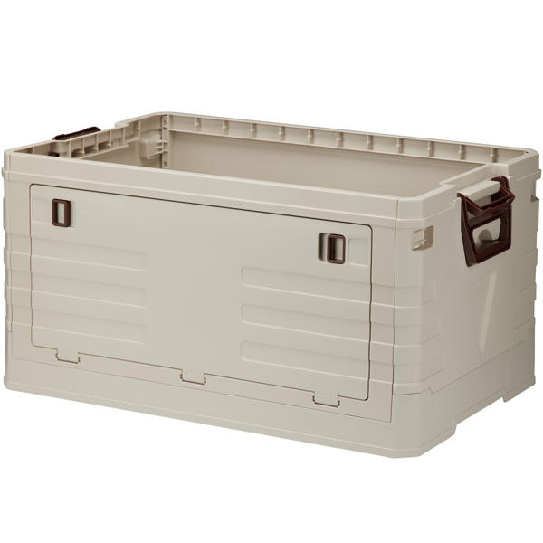 2er-Set Faltbare Aufbewahrungsbox 55L Beige: robuste Klappbox, stapelbarer Ordnungshelfer für Kleidung, Spielzeug & mehr - platzsparend & stabil