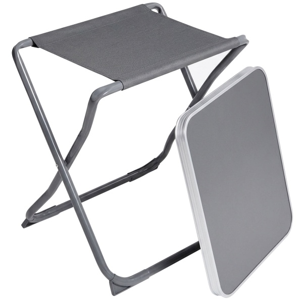 2-in-1 Campinghocker & Beistelltisch klappbar, bis 110kg belastbar, leichtes Gestell für Picknick, Garten & Outdoor, abnehmbare Tischplatte