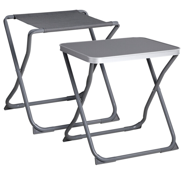 2-in-1 Campinghocker & Beistelltisch klappbar, bis 110kg belastbar, leichtes Gestell für Picknick, Garten & Outdoor, abnehmbare Tischplatte