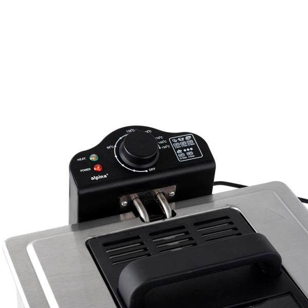 Premium Doppelkorb Fritteuse 5L Edelstahl – 2000W für schnelle, knusprige Ergebnisse - Profi Kaltzonen Fritteuse mit 3 Körben