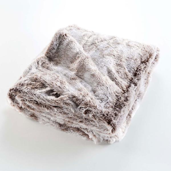 Superweiche Kuscheldecke in luxuriöser Felloptik, 180 x 220 cm, Schokobraun - Ideal für gemütliche Stunden auf dem Sofa oder als Tagesdecke