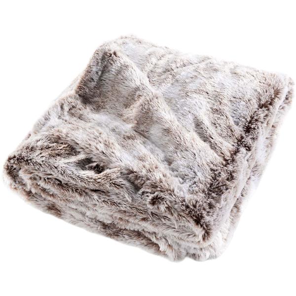 4er-Set Superweiche Kuscheldecken 180 x 220 cm & 125 x 150 cm und 2 Flauschige Dekokissen 45 x 45 cm in Felloptik, Schokobraun - Für Wohlfühl-Momente