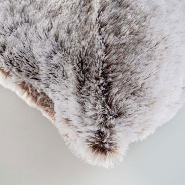 2er-Set Superweiche Kuscheldecke 180 x 220 cm & Flauschiges Dekokissen 45 x 45 cm in Felloptik, Schokobraun - Für gemütliche Stunden auf dem Sofa