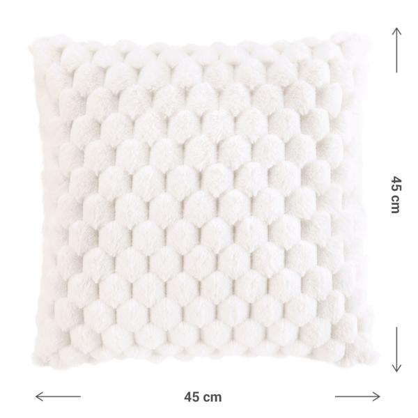 2er-Set Kuschelige Sofadecke 125 x 150 cm & Luxuriöses Sofakissen 45 x 45 cm in Weiss - Für gemütliche Stunden auf dem Sofa