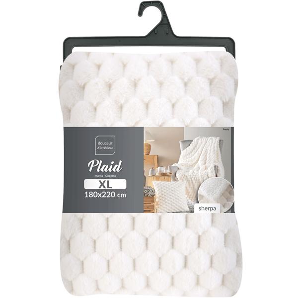 2er-Set Kuschelige Sofadecke 180 x 220 cm & Luxuriöses Sofakissen 45 x 45 cm in Weiss - Für gemütliche Stunden auf dem Sofa