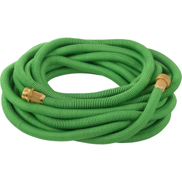 Dehnbarer Gartenschlauch 10 bis 30m mit Alu-Anschlüssen, Flexibler Wasserschlauch UV-beständig, 3-fache Ausdehnung, 3/4 Zoll Gold-Aluminium Gewinde