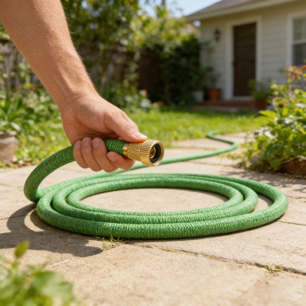 Dehnbarer Gartenschlauch 10 bis 30m mit Alu-Anschlüssen, Flexibler Wasserschlauch UV-beständig, 3-fache Ausdehnung, 3/4 Zoll Gold-Aluminium Gewinde