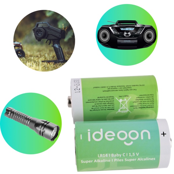 2er-Set Premium Batterien Typ C Baby - LR14 Alkaline 1,5V - Langlebige Energiequelle für Haushalt, Spielzeug und Taschenlampen