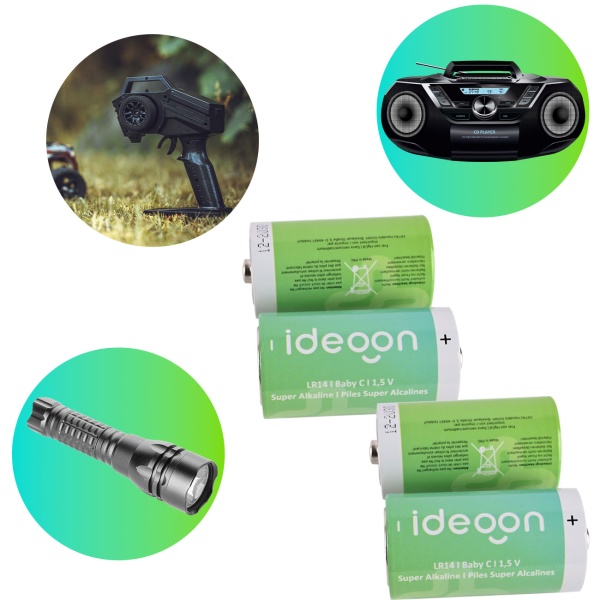 4er-Set Premium Batterien Typ C Baby - LR14 Alkaline 1,5V - Langlebige Energiequelle für Haushalt, Spielzeug und Taschenlampen